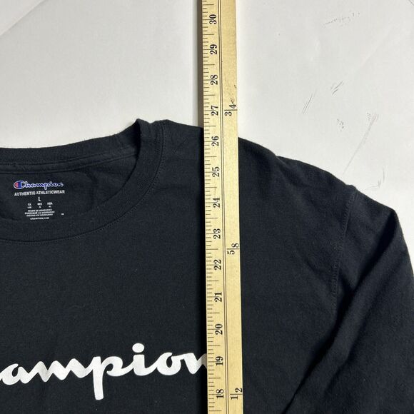 Champion Long Sleeve Crew Neck Black Shirt Men Size Large - Picture 7 of 10